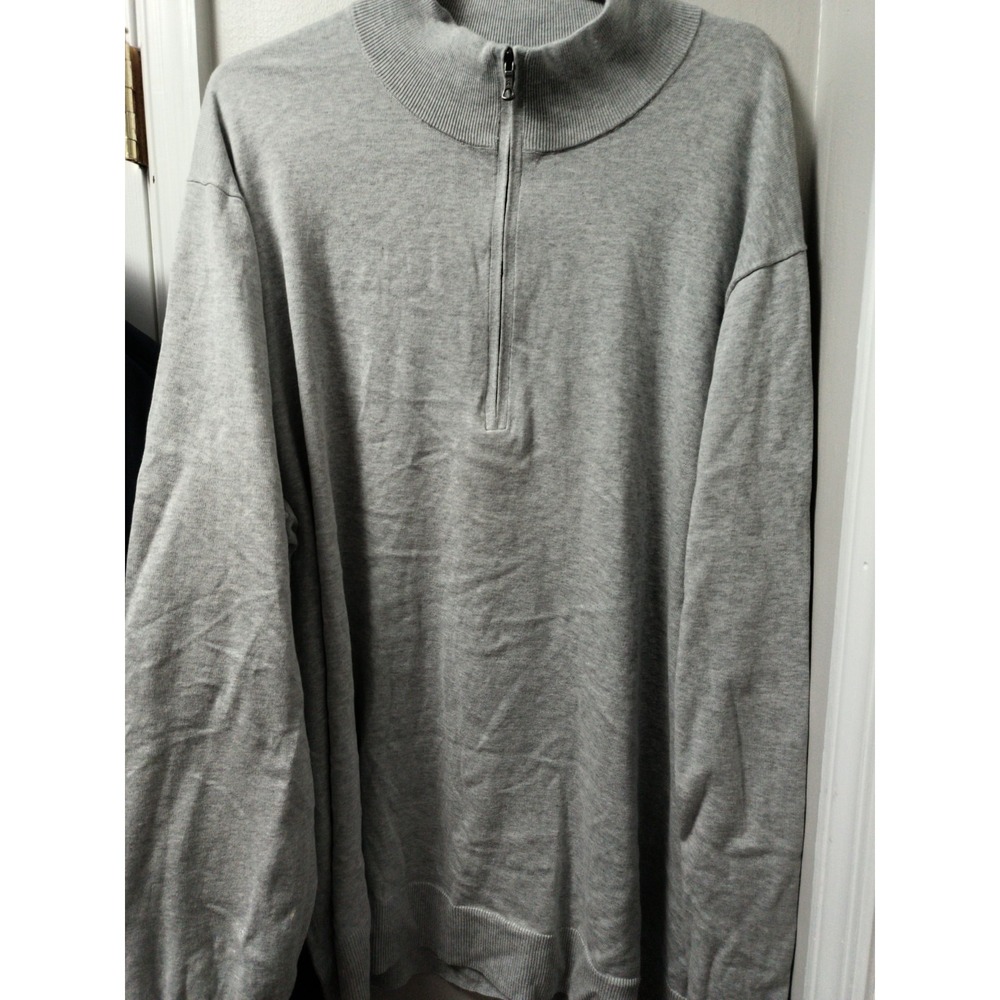 Brooks Brothers Supima Cotton 1/4 Zip Pullover Sweater Mens 3XLT Gray Heather - Picture 1 of 9